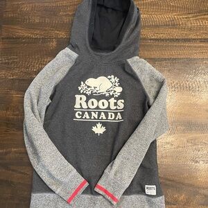 Roots Black and Gray Hoodie Sweater